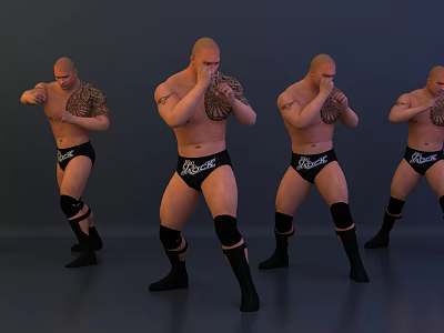 Modern man boxer 3d model