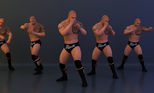 Modern man boxer 3d model