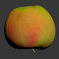 Fresh Ripe Apple With Yellow Orange Red Gradient Color And Green Top On Dark Background