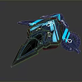 Futuristic Blue Mechanical Device With Sleek Design Glowing Lines And Geometric Shapes