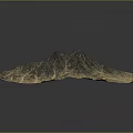 Detailed Mountainous Terrain 3D Model With Natural Texture And Elevation Features