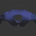 Blue Long Sleeve Collared Shirt With Buttons And Chest Pocket On Dark Background