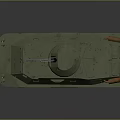 Green Military Armored Vehicle Featuring Top Mounted Equipment Wheeled Design And Weathered Surface
