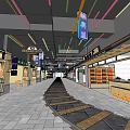 Traditional Commercial Street With Storefronts Stone Pavement Vintage Signboards And Decorative Lanterns