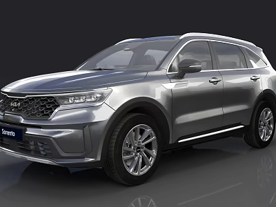 Silver Kia Seltos SUV With Modern Design Front Grille And Alloy Wheels 3d model