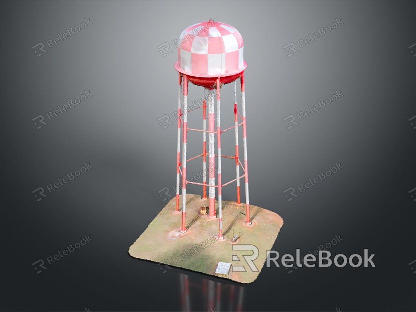 modern water tower iron tower steel tower model