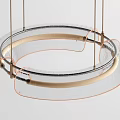 Elegant Modern Hanging Chandelier with Circular Transparent Shade and Wooden Accents