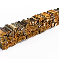 Natural Stone And Wood Stacked Logs With Rustic Texture And Organic Design