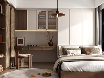 Middle Ancient Tatami Bedroom 3d model