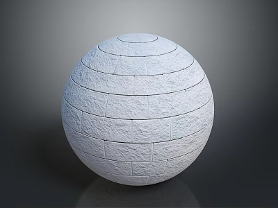 Stone Sphere Decorative Structure Made With Layered Blocks And Textured Surface 3d model