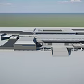 Modern Museum Building With Glass Facade Skylight And Geometric Flat Roof