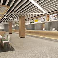 Modern Restaurant Interior With Open Layout Wooden Benches White Tables And Green Plants