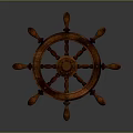 Classic Vintage Wooden Ship Wheel Decorative Ornament as Home Decor Piece