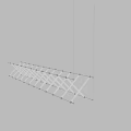 Linear Modern Chandelier With Geometric Metal Frame And Sleek Hanging Structure 3d model