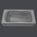 White Rectangular Bathtub With Smooth Surface For Modern Bathroom Design 3d model