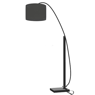 Modern Minimalist Floor Lamp With Black Curved Arm And Simple Shade Design 3d model