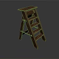 Wooden Foldable Step Ladder With Sturdy Design For Household Use