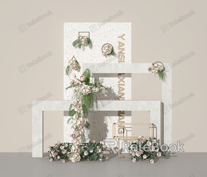 Modern Meichen Window Floriculture Flower Wedding Wedding Wedding Meichen Floriculture Wedding Window Meichen Wedding Wall Flower Floriculture Wall Wedding Layout model