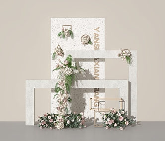 Modern Meichen Window Floriculture Flower Wedding Meichen Floriculture Wedding Window Meichen Wedding Wall Flower Floriculture Wall Wedding Layout 3d model