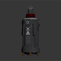 Black Red Yellow Weapon Design With Orange Base And Safety Symbols