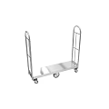 Stainless Steel Utility Cart With Flat Platform Handles And Wheels