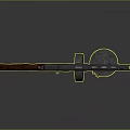 Vintage Submachine Gun With Wooden Grip Drum Magazine And Ammunition Bullets On Reflective Gray Background
