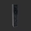 Elegant Black Decorative Pillar Featuring Intricate Carvings And Geometric Patterns 3d model