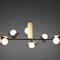 Modern Chandelier With Multiple Spherical Bulbs And Metal Frame Design 3d model