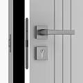 Modern Swing Doors with Solid Panel and Frosted Glass for Interior Spaces 3d model