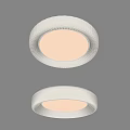 Modern White Ceiling Light With Circular Textured Design For Home Interior 3d model