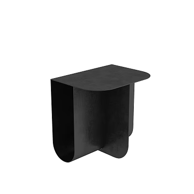 Modern Black Side Table With Unique Curved Structure And Sleek Surface Design 3d model