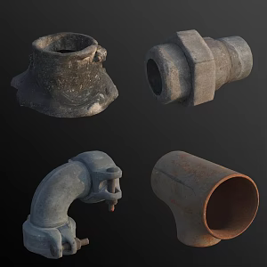 Pipe Tee Elbow Fitting Hardware Parts 3d model