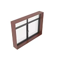 Casement Window With Brown Frame Transparent Glass And Modern Design For Home