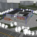 Modern Library Architecture Library 3d model