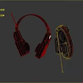 Wired Over Ear Headphones With Black Red Design And Built In Microphone