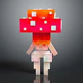 Modern game character mushroom man 3d model