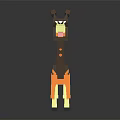 Giraffe Shaped Building Block Decorative Furniture With Brown Orange Body And White Legs