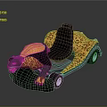 Leopard Print Go Kart Design With Black Seat And Golden Accents Details
