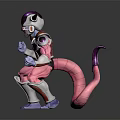 Frieza Character From Dragon Ball With Purple Horns And Pink Body 3d model