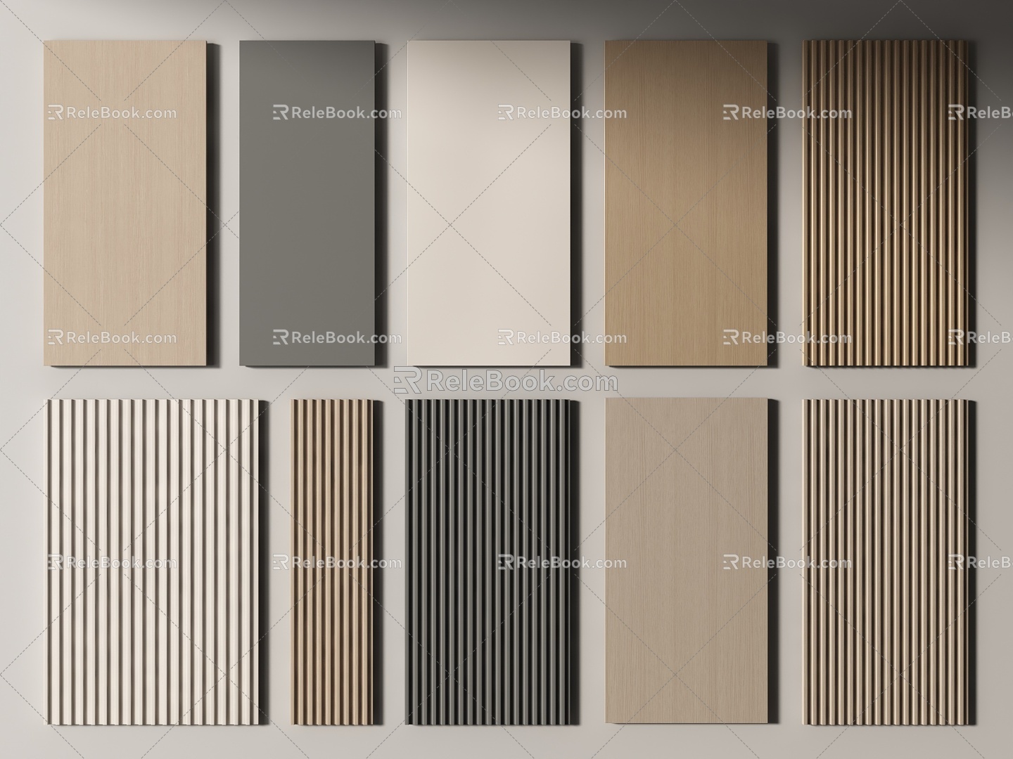 Modern wall panel Grille panel Wood veneer wall panel Background panel Decorative panel 3d model