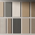 Modern wall panel Grille panel Wood veneer wall panel Background panel Decorative panel 3d model