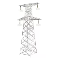 Black and White Line Drawing of Electrical Transmission Tower Structure Design
