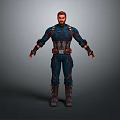 Game and Movie Character in Blue Combat Uniform With Brown Belt and Boots