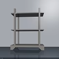 Modern White Multi tier Sturdy Shelf Unit For Home Storage With Sleek Design 3d model