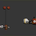 Mechanical Weapon Models With Red Spherical Components Black Poles And Metallic Bases 3d model