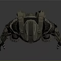 Futuristic Tactical Mech Suit With Advanced Metallic Armor And Red Visor