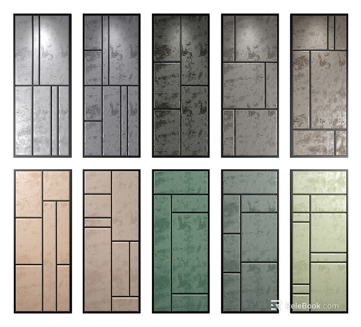 Modern Soft Upholstery Panels With Textured Fabric And Various Color Options For Interior Wall Decor 3d model 