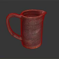 Handcrafted Turquoise Ceramic Cup With Textured Surface And Unique Design On Dark Background