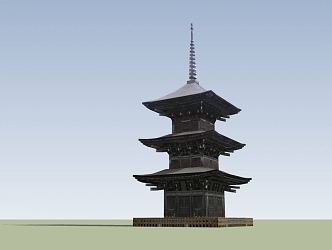 Japanese Tower Landscape Tower 3d model