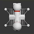 White Space Lander Featuring Red Stripes and Landing Legs Modern Design for Exploration